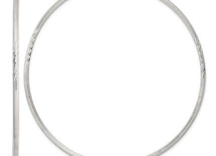 Sterling Silver Polished/Satin D/C Hoop Earrings