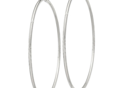 Sterling Silver Polished/Satin D/C Hoop Earrings