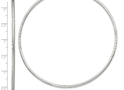 Sterling Silver Polished/Satin D/C Hoop Earrings