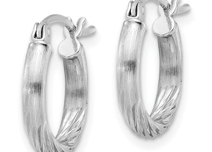 Sterling silver hoop earrings, alternate view