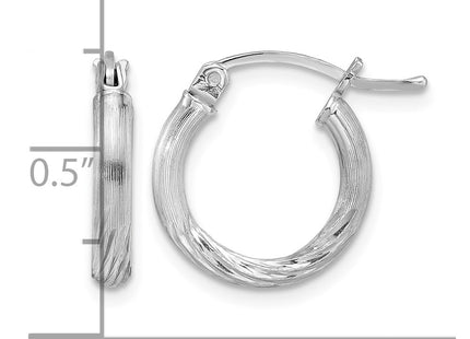 Sterling silver hoop earrings, further view