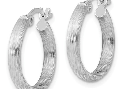 Sterling silver hoop earrings, alternate view