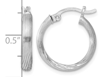 Sterling silver hoop earrings, further view
