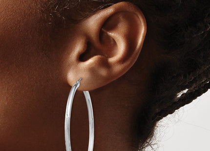 Sterling silver hoop earrings, another view
