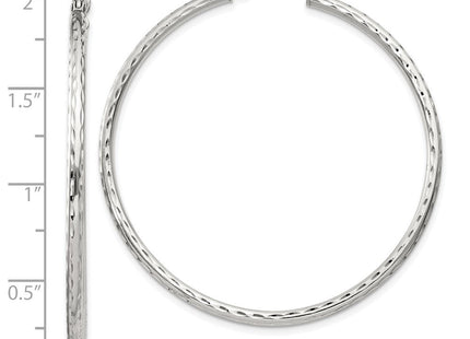 Sterling Silver Diamond Cut Hoop Earrings (Style QE4465SP)