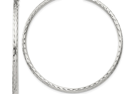 Sterling Silver Diamond Cut Hoop Earrings (Style QE4465SP)