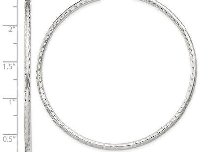 Sterling Silver Diamond Cut Hoop Earrings (Style QE4467SP)