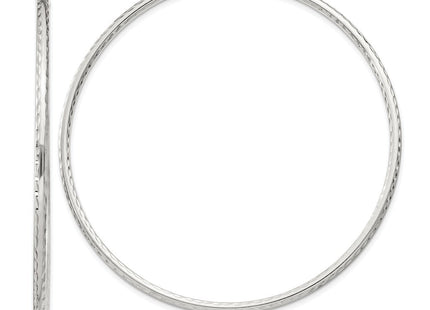 Sterling Silver Diamond Cut Hoop Earrings (Style QE4468SP)
