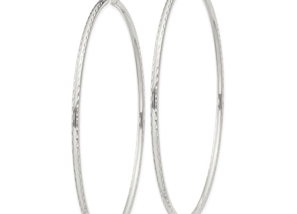 Sterling Silver Diamond Cut Hoop Earrings (Style QE4470SP)