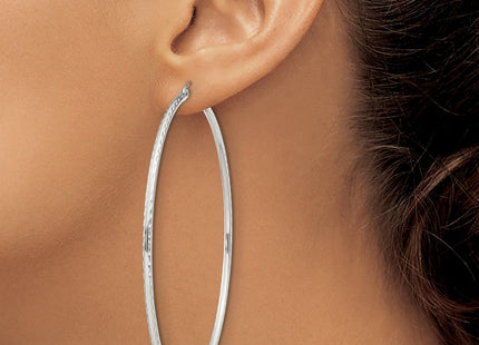 Sterling Silver Diamond Cut Hoop Earrings (Style QE4470SP)