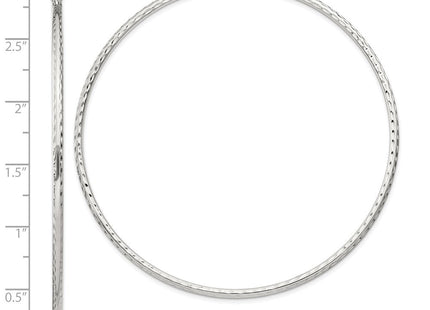 Sterling Silver Diamond Cut Hoop Earrings (Style QE4470SP)