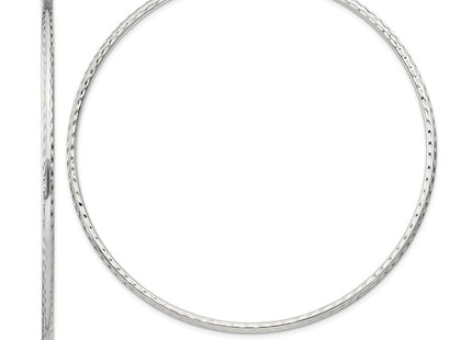 Sterling Silver Diamond Cut Hoop Earrings (Style QE4470SP)