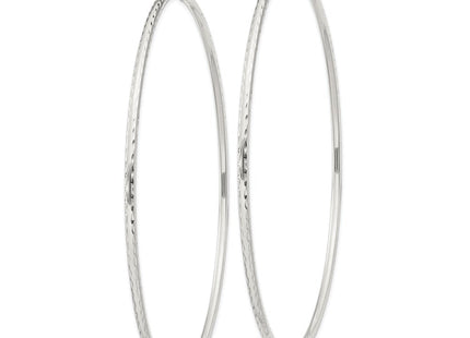 Sterling Silver Diamond Cut Hoop Earrings (Style QE4471SP)
