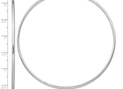 Sterling Silver Diamond Cut Hoop Earrings (Style QE4471SP)