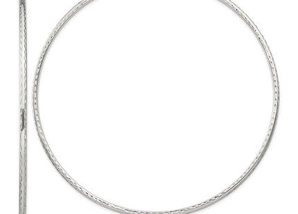 Sterling Silver Diamond Cut Hoop Earrings (Style QE4471SP)