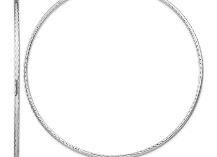 Sterling Silver Rhodium Plated Diamond Cut Hoop Earrings (Style QE4471)