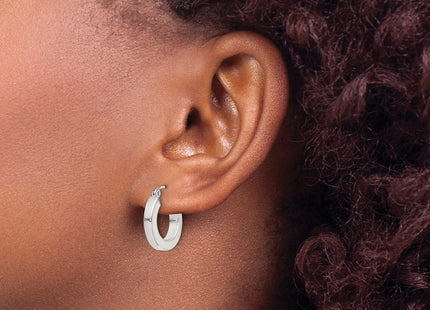 Sterling silver hoop earrings, another view