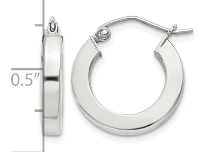 Sterling silver hoop earrings, further view