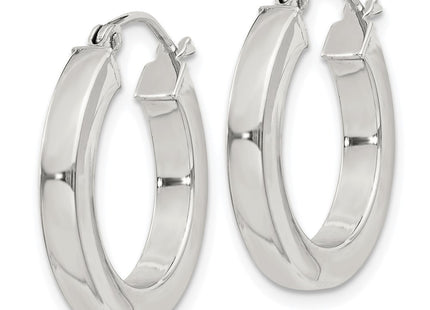 Sterling silver hoop earrings, alternate view