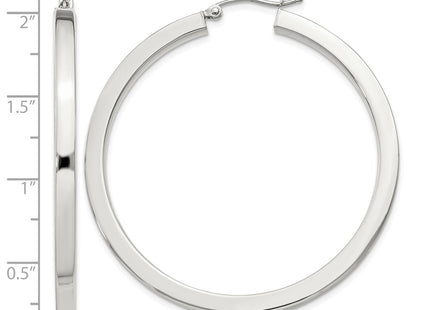 Sterling silver hoop earrings, further view