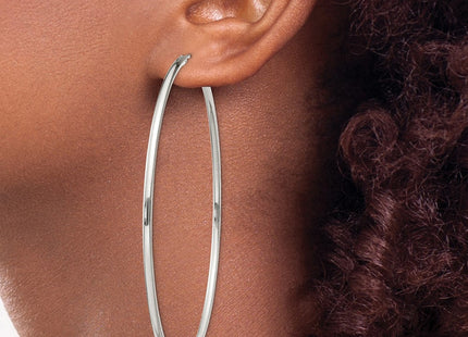 Sterling silver hoop earrings, another view