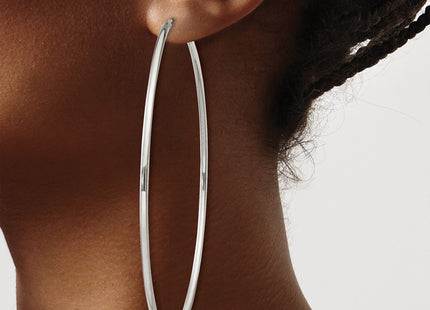 Sterling silver hoop earrings, another view