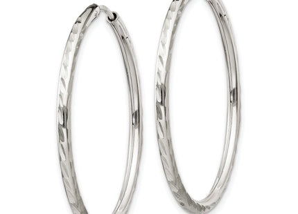 Sterling Silver D/C 2. Endless Hoop Earrings, 35 x 35mm