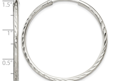 Sterling Silver D/C 2. Endless Hoop Earrings, 35 x 35mm