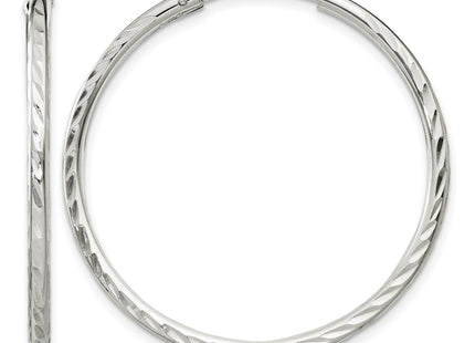 Sterling Silver D/C 2. Endless Hoop Earrings, 35 x 35mm