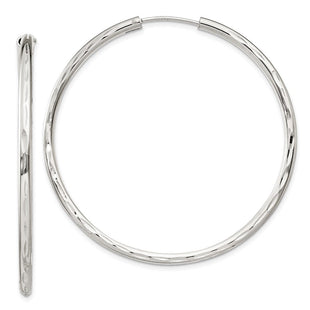 Sterling Silver D/C 2. Endless Hoop Earrings (Style QE4659)