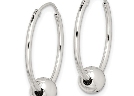 Sterling Silver Bead Endless Hoop Earrings (Style QE4664)