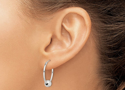 Sterling Silver Bead Endless Hoop Earrings (Style QE4664)