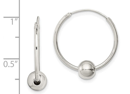 Sterling Silver Bead Endless Hoop Earrings (Style QE4664)