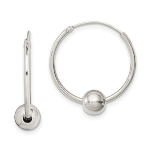 Sterling Silver Bead Endless Hoop Earrings (Style QE4664)