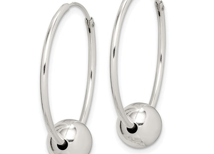 Sterling silver hoop earrings, alternate view