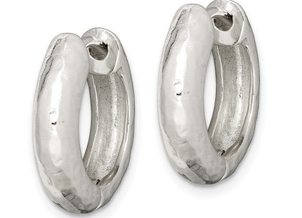 Sterling silver hoop earrings, alternate view