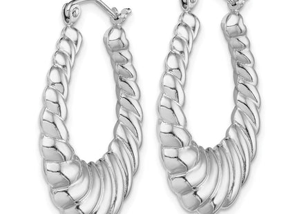 Sterling silver oval hoop earrings, alternate view