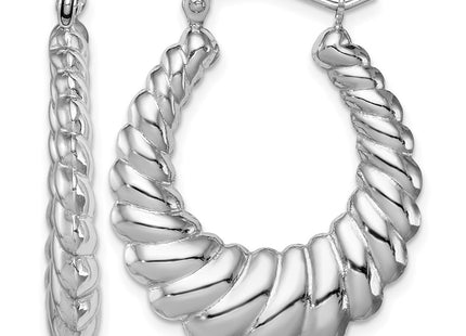 Sterling silver oval hoop earrings