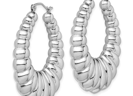 Sterling silver oval hoop earrings, alternate view