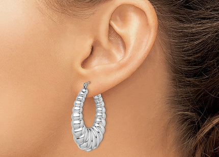 Sterling silver oval hoop earrings, another view