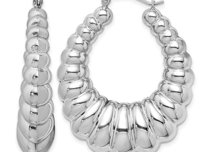 Sterling silver oval hoop earrings