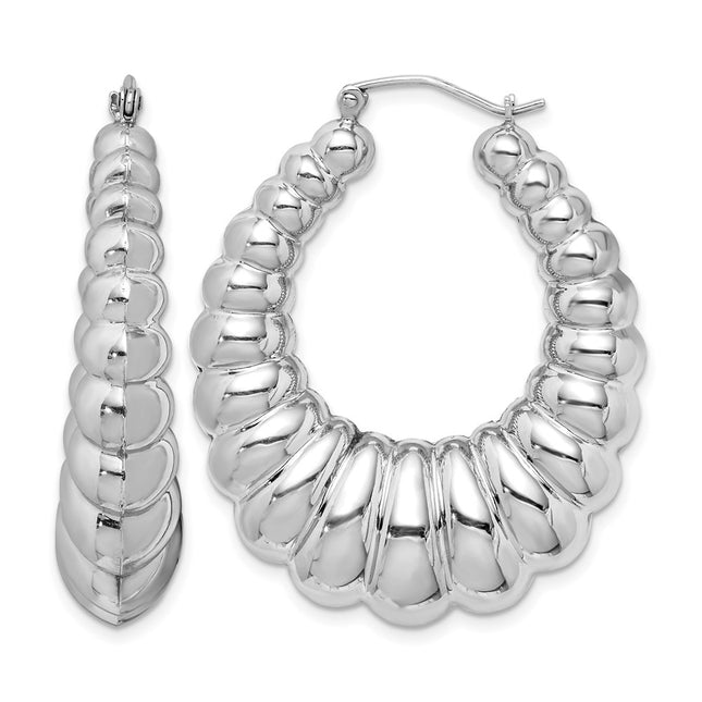 Sterling silver oval hoop earrings