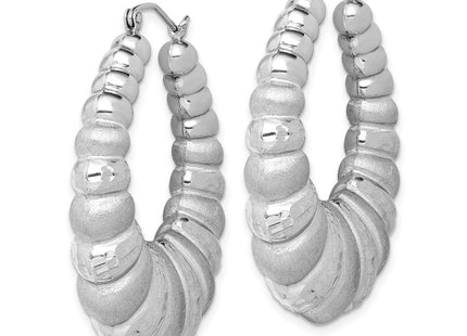 Sterling silver oval hoop earrings, alternate view