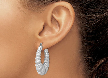 Sterling silver oval hoop earrings, another view