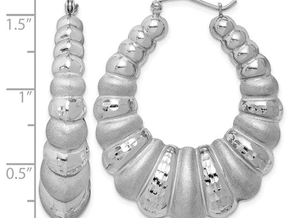 Sterling silver oval hoop earrings, further view