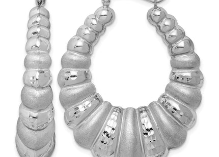 Sterling silver oval hoop earrings