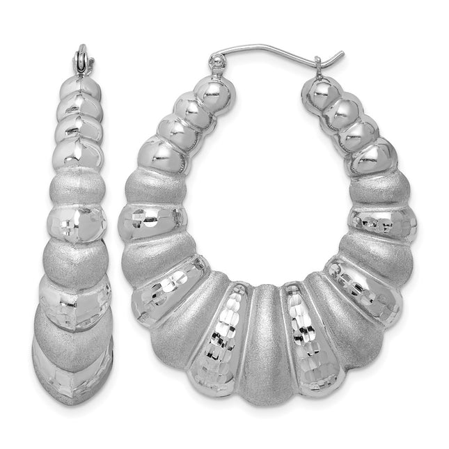 Sterling silver oval hoop earrings