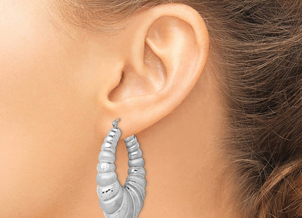 Sterling silver oval hoop earrings, another view