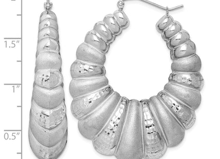 Sterling silver oval hoop earrings, further view