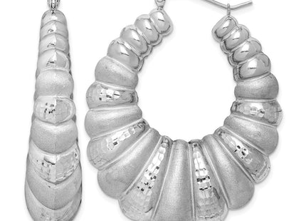 Sterling silver oval hoop earrings